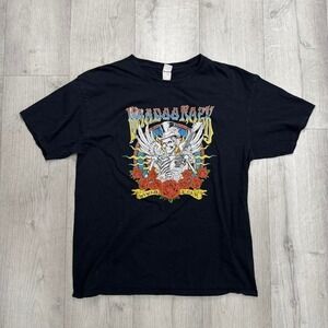 Vintage Voodoo Ray World Tour Skull Guitar Graphic Tee Large